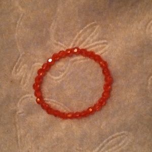 Handmade kids sparkly and iridescent bright red Barbie necklace